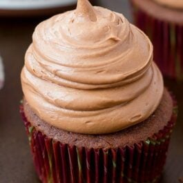 Nutella frosting on a cupcake