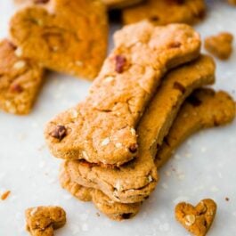 peanut butter bacon dog treats shaped like bones