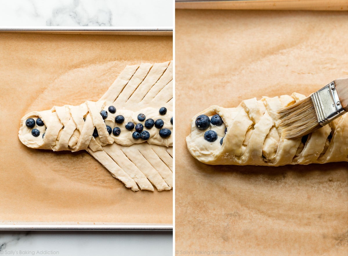 shaping pastry dough for a braid