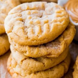 stack of peanut butter cookies