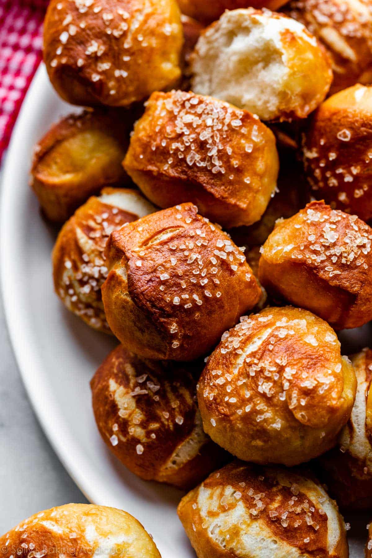 soft pretzel bites with salt