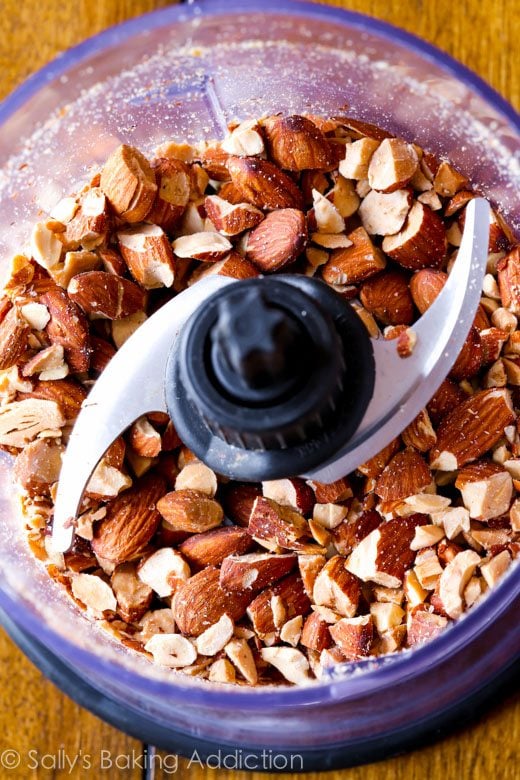 almonds in a food processor