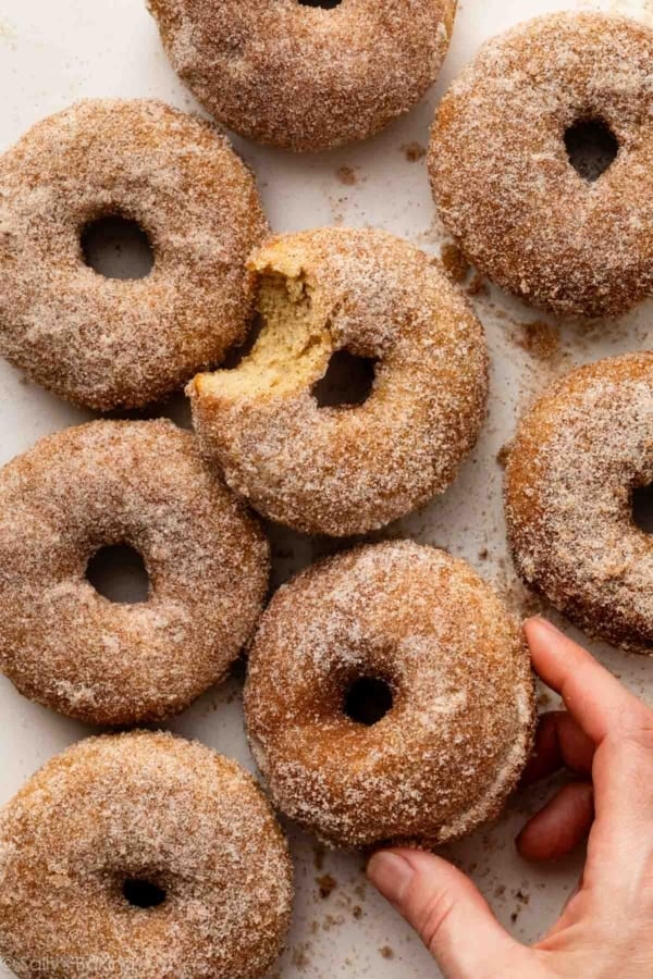 baked cinnamon sugar donuts.