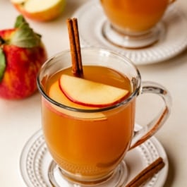 mug of homemade apple cider.