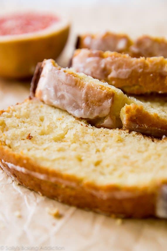 slices of grapefruit Greek yogurt cake