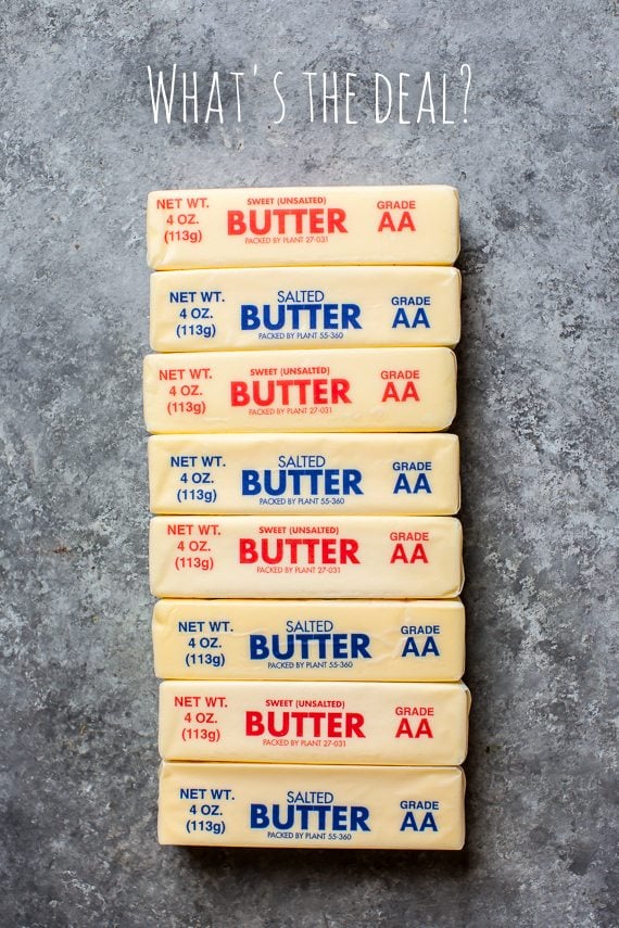 sticks of salted butter and unsalted butter