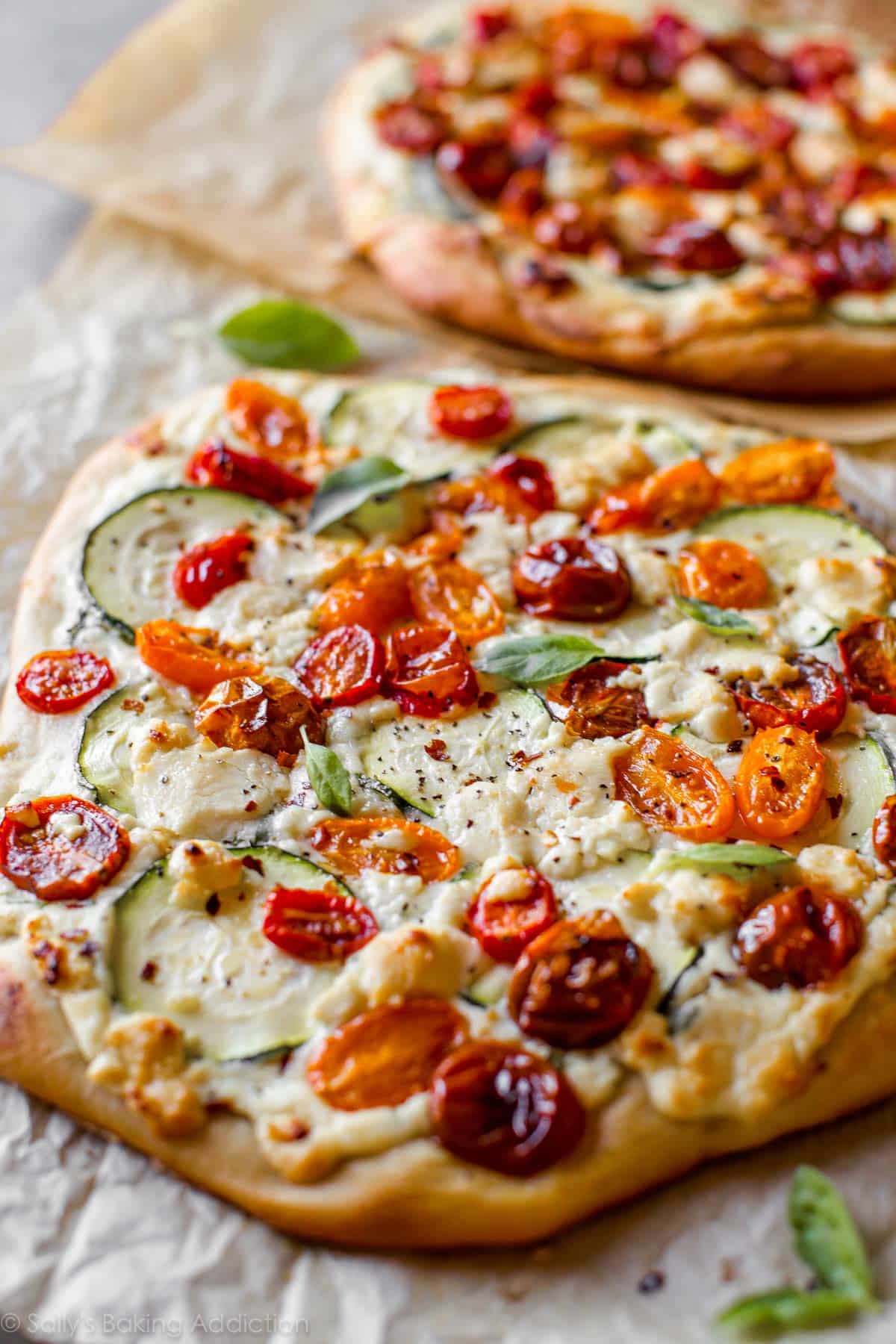 zucchini herbed ricotta flatbread