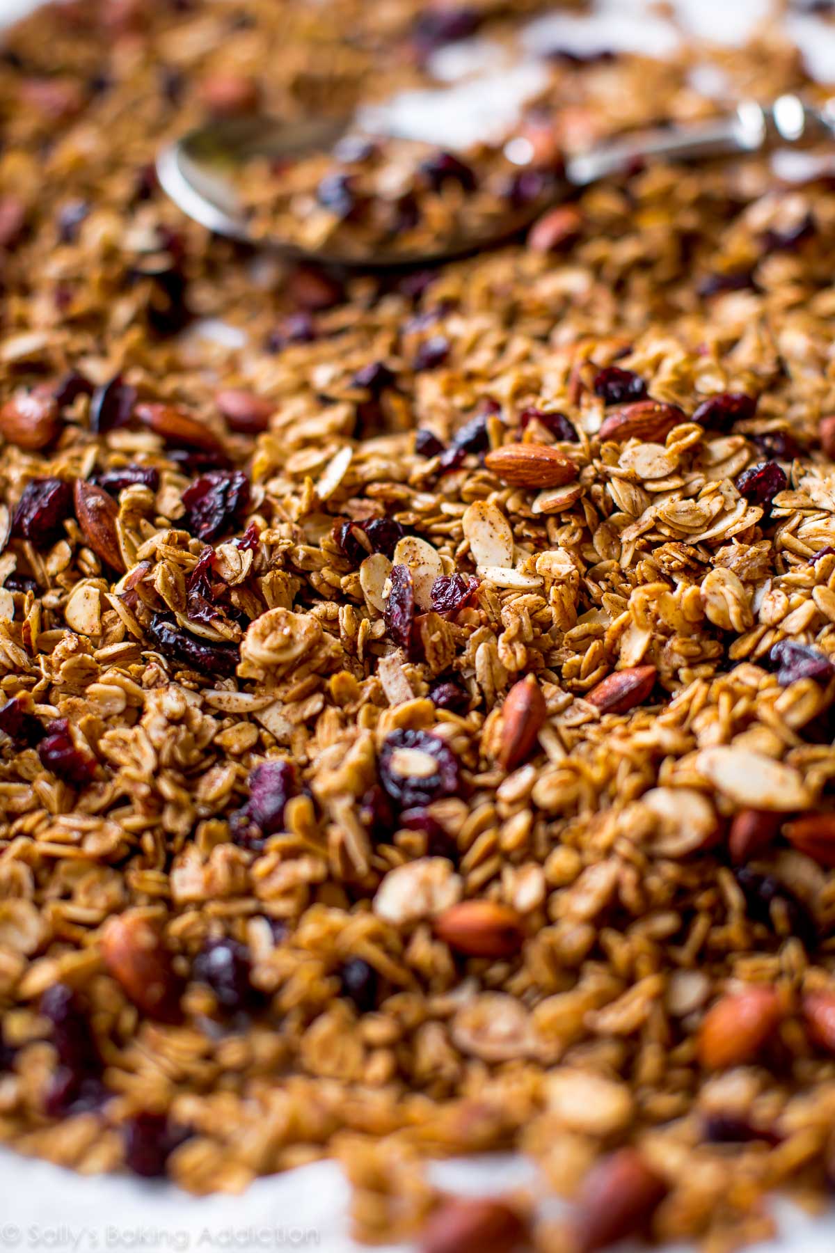 maple almond cranberry granola
