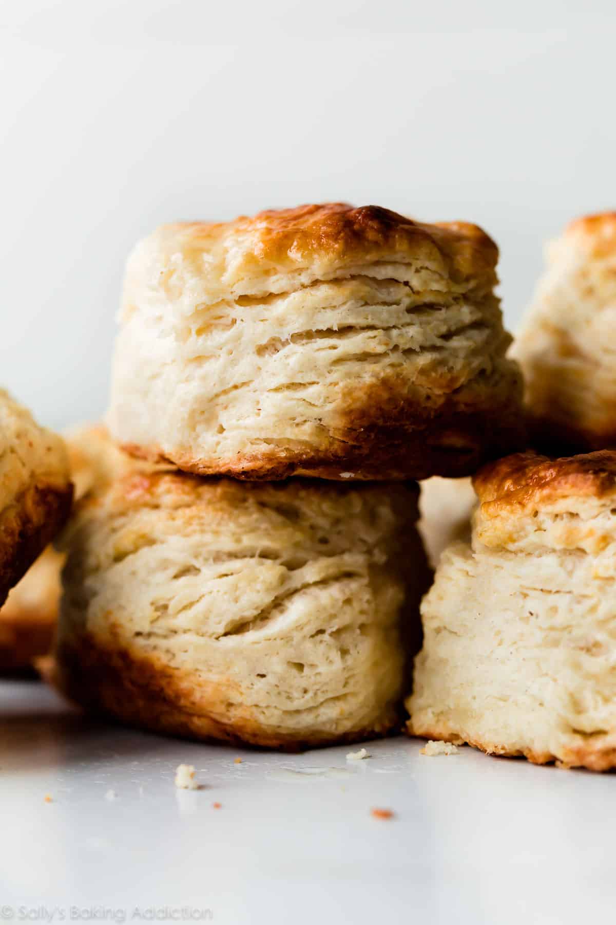 stack of homemade biscuits.