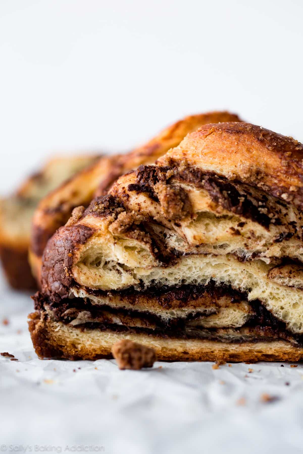 zoomed in image of Nutella babka