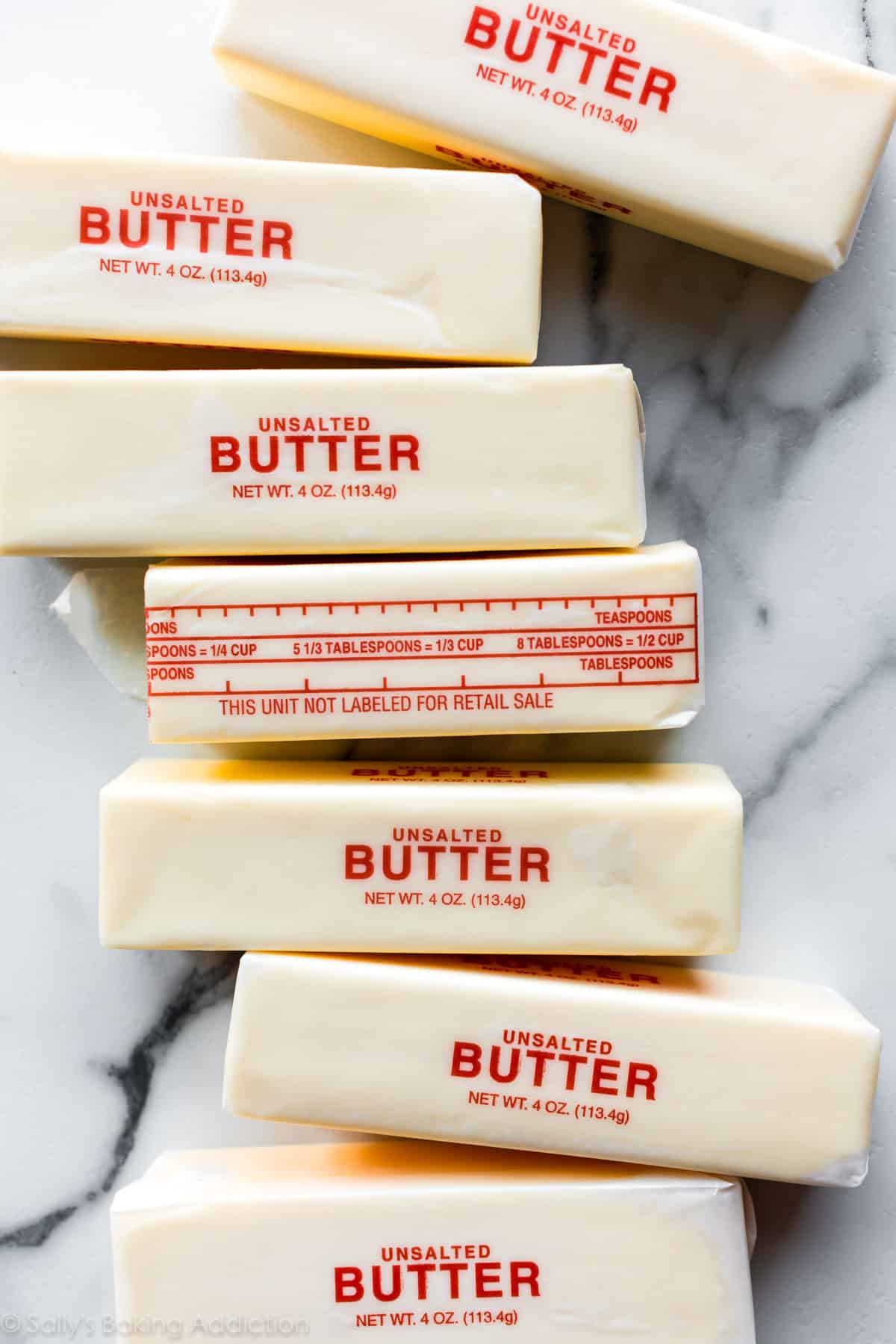 sticks of unsalted butter