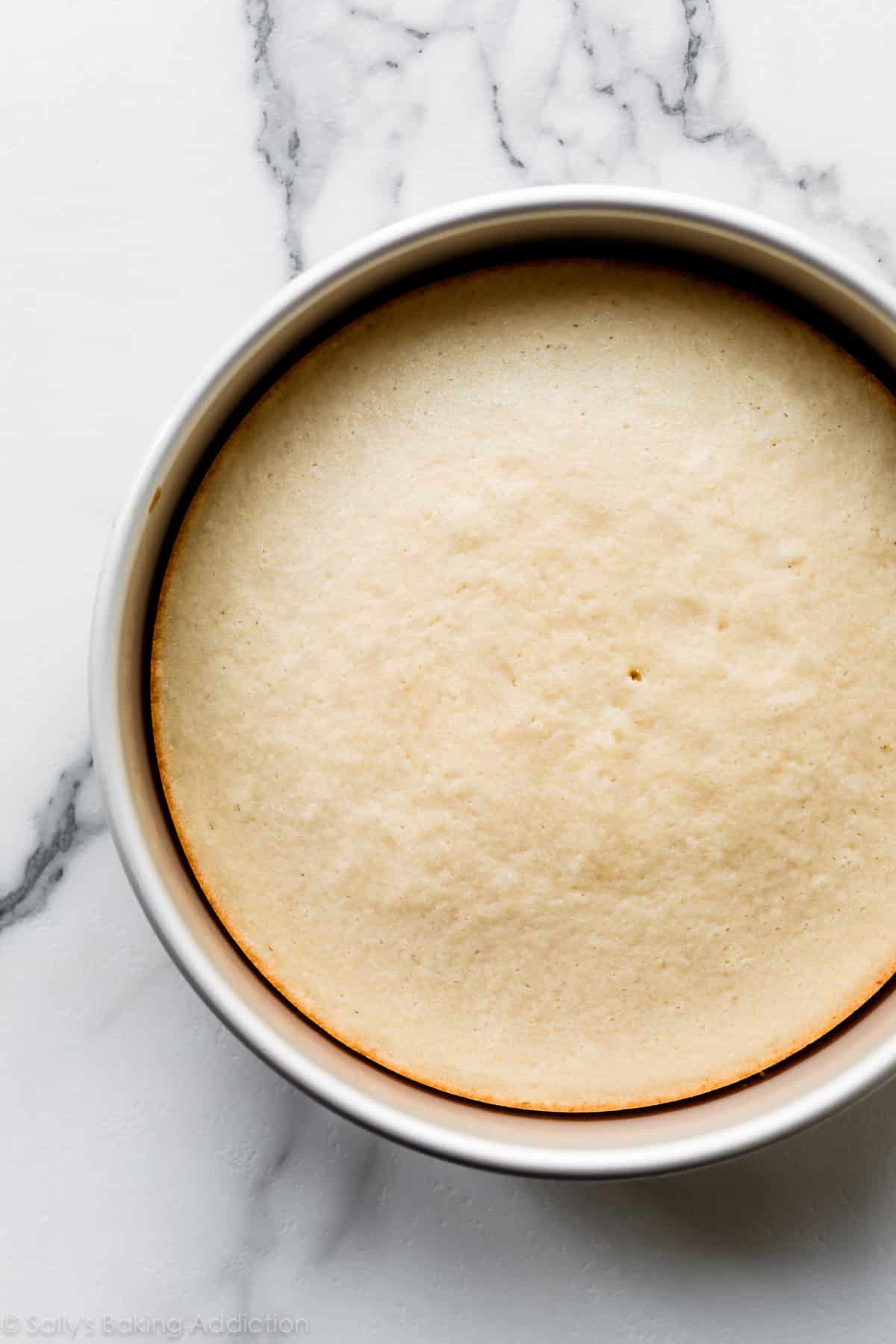 One layer vanilla cake in 8 inch cake pan