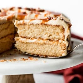 burnt sugar caramel cake ready to serve