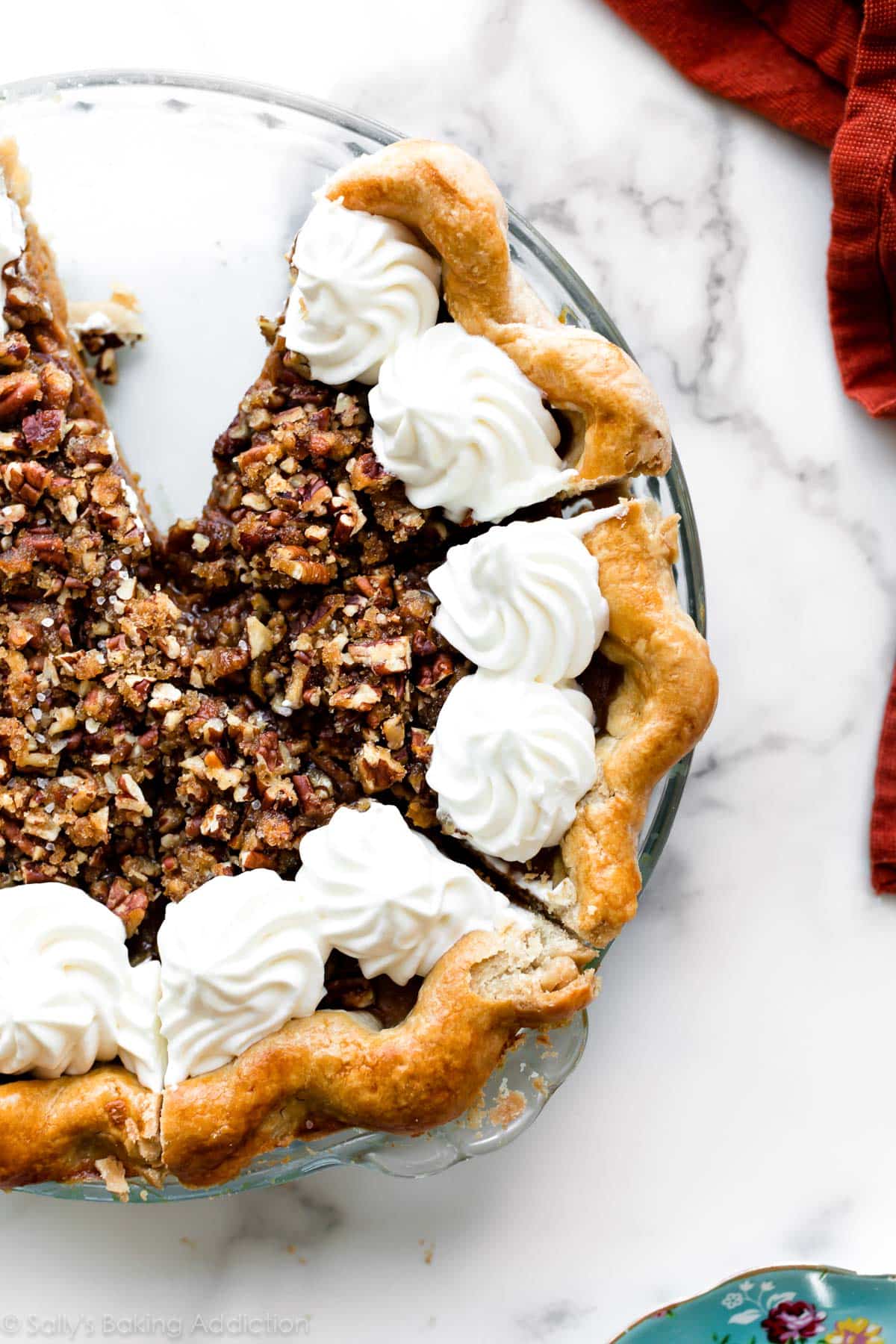 sliced praline pumpkin pie