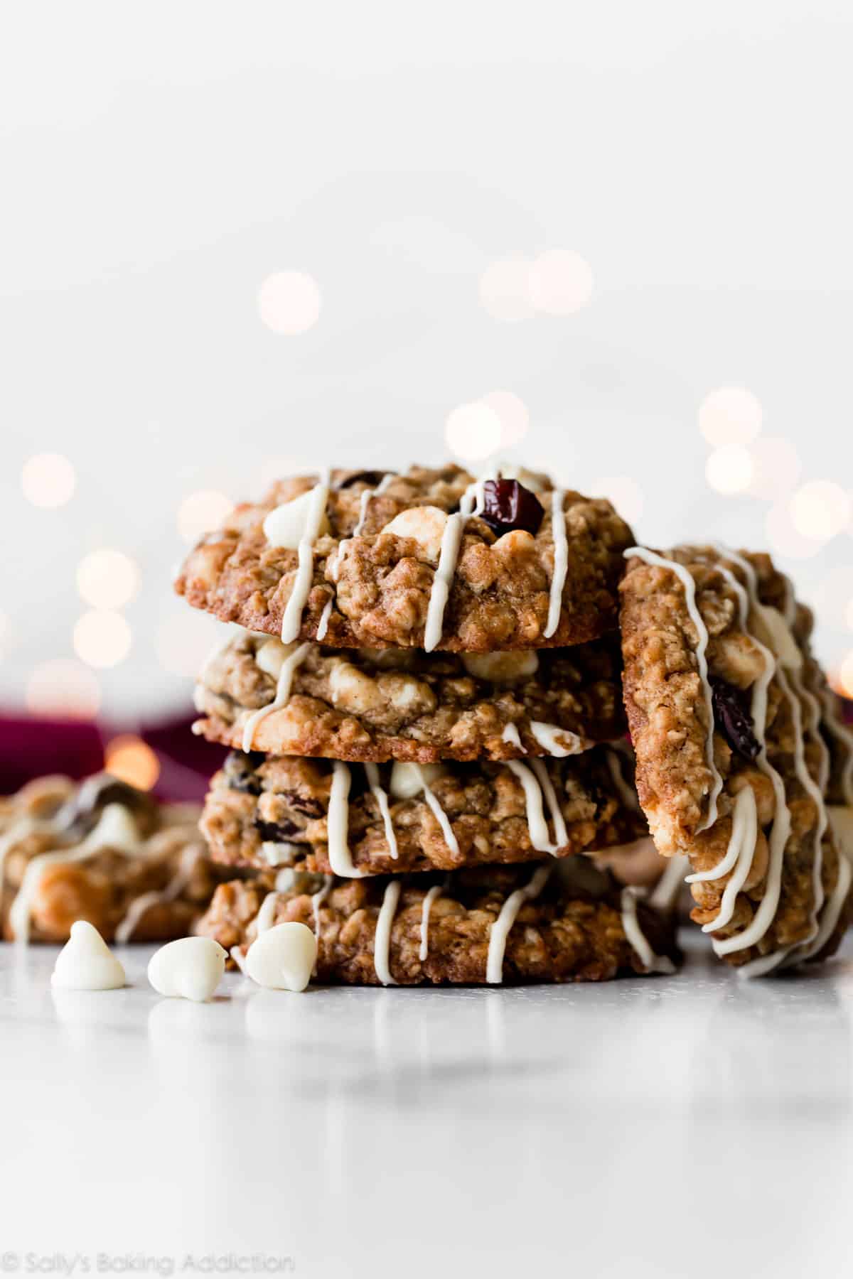 white chocolate cherry oatmeal cookies