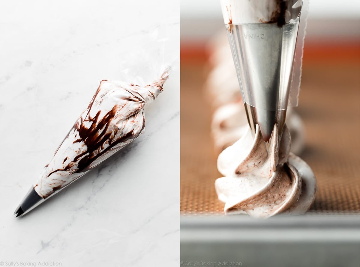 piping meringue batter