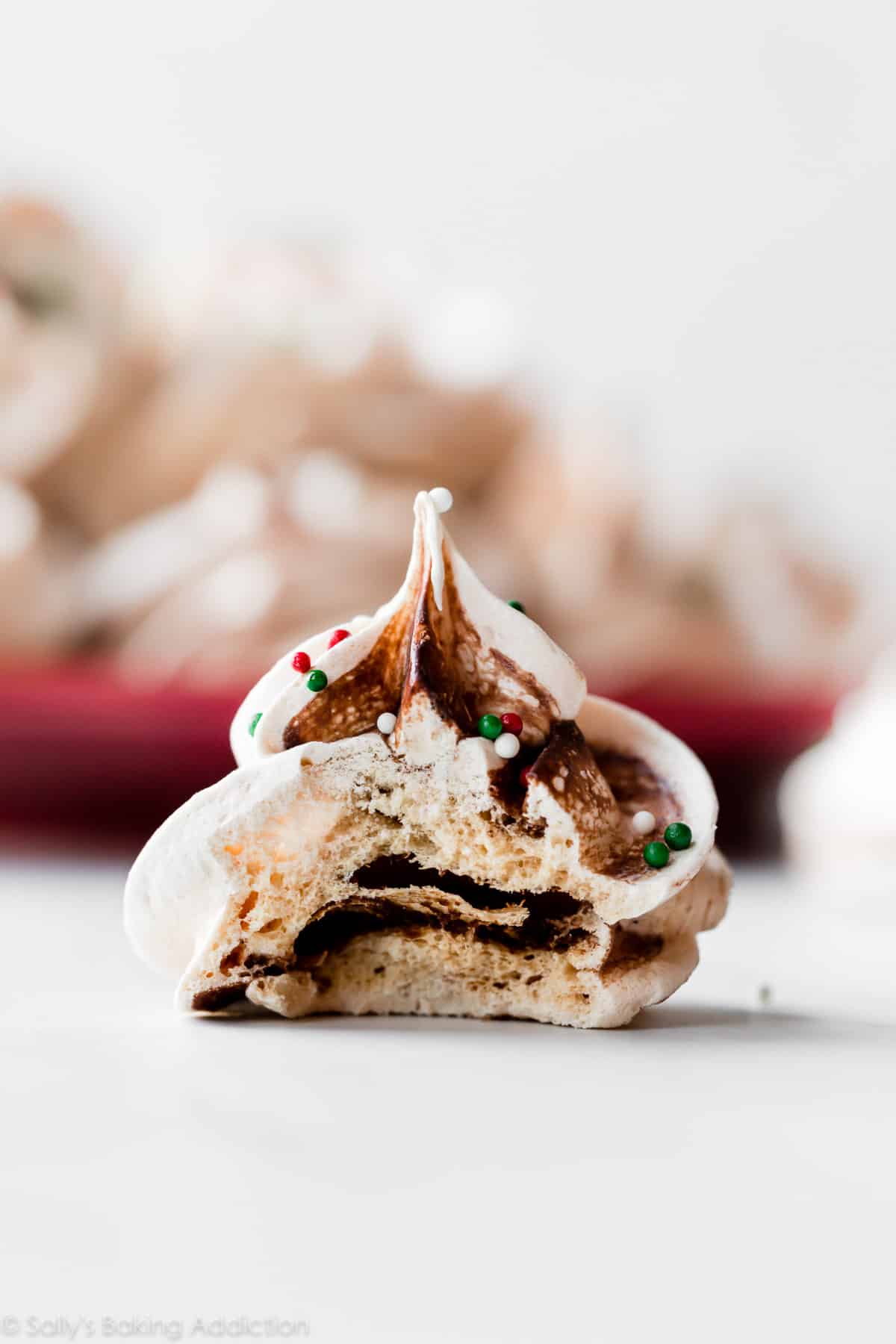 chocolate swirled meringues