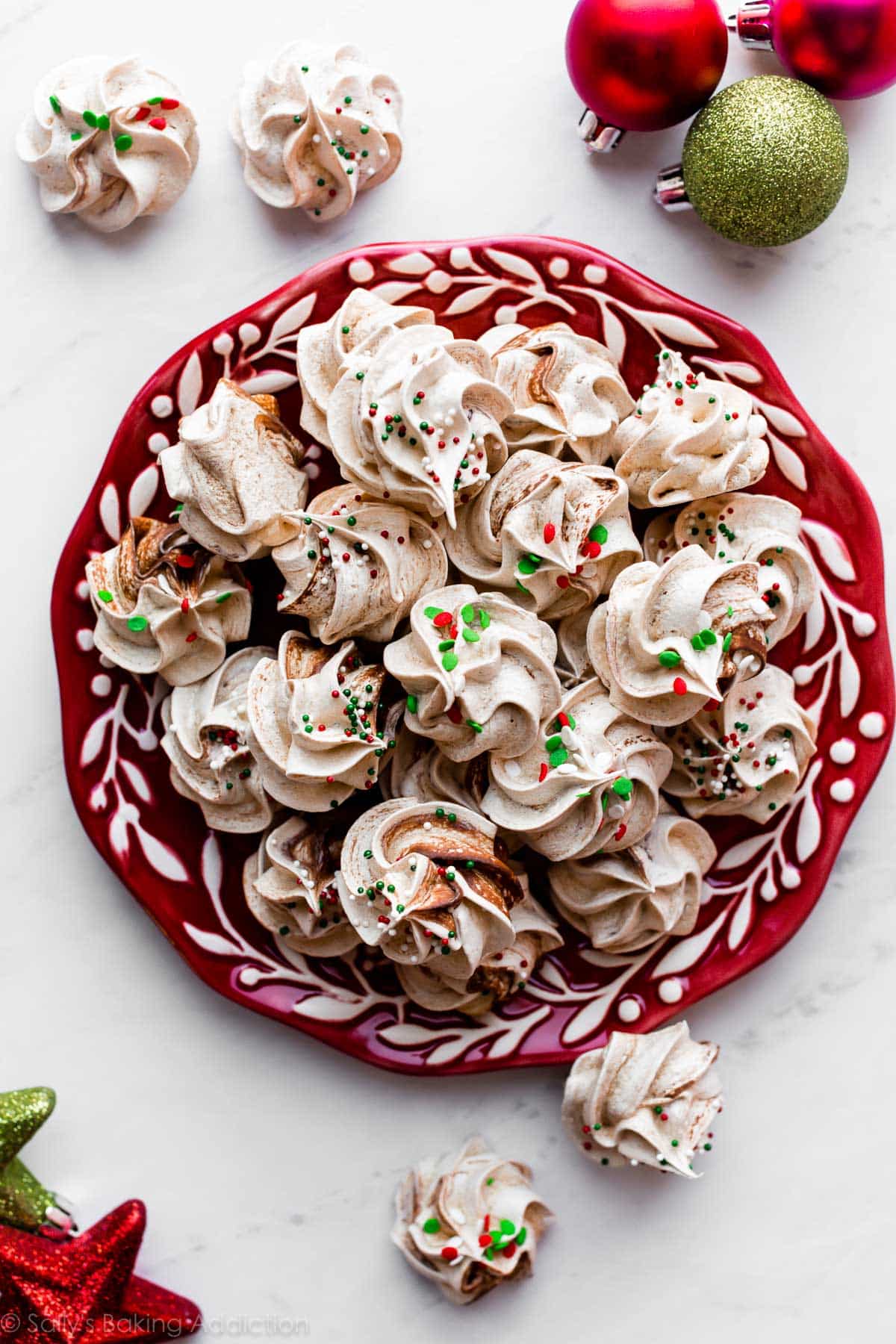 chocolate swirled meringue cookies