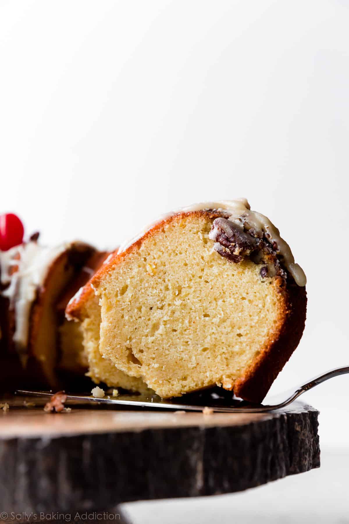 slice of rum cake