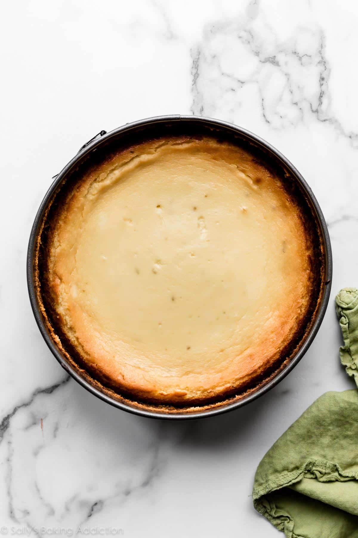 key lime cheesecake in springform pan