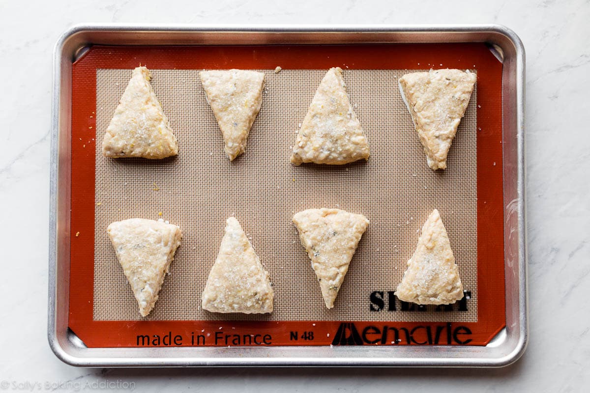 shaped buttermilk lavender scones dough