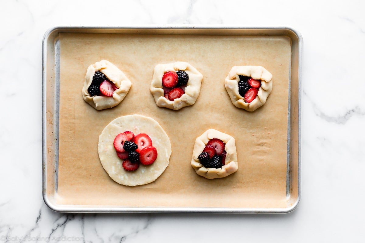 mini berry galettes before baking