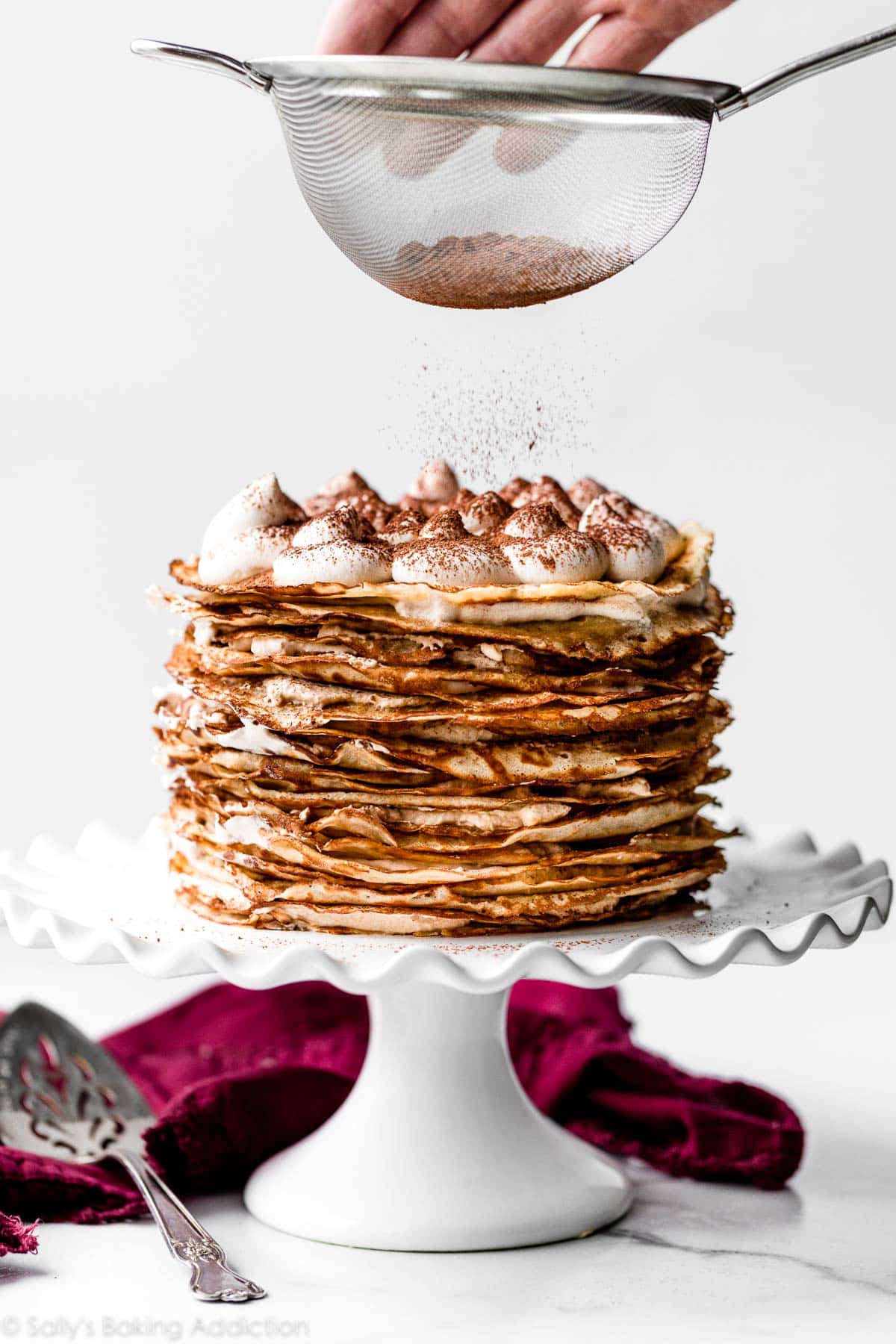 crepe cake with tiramisu filling