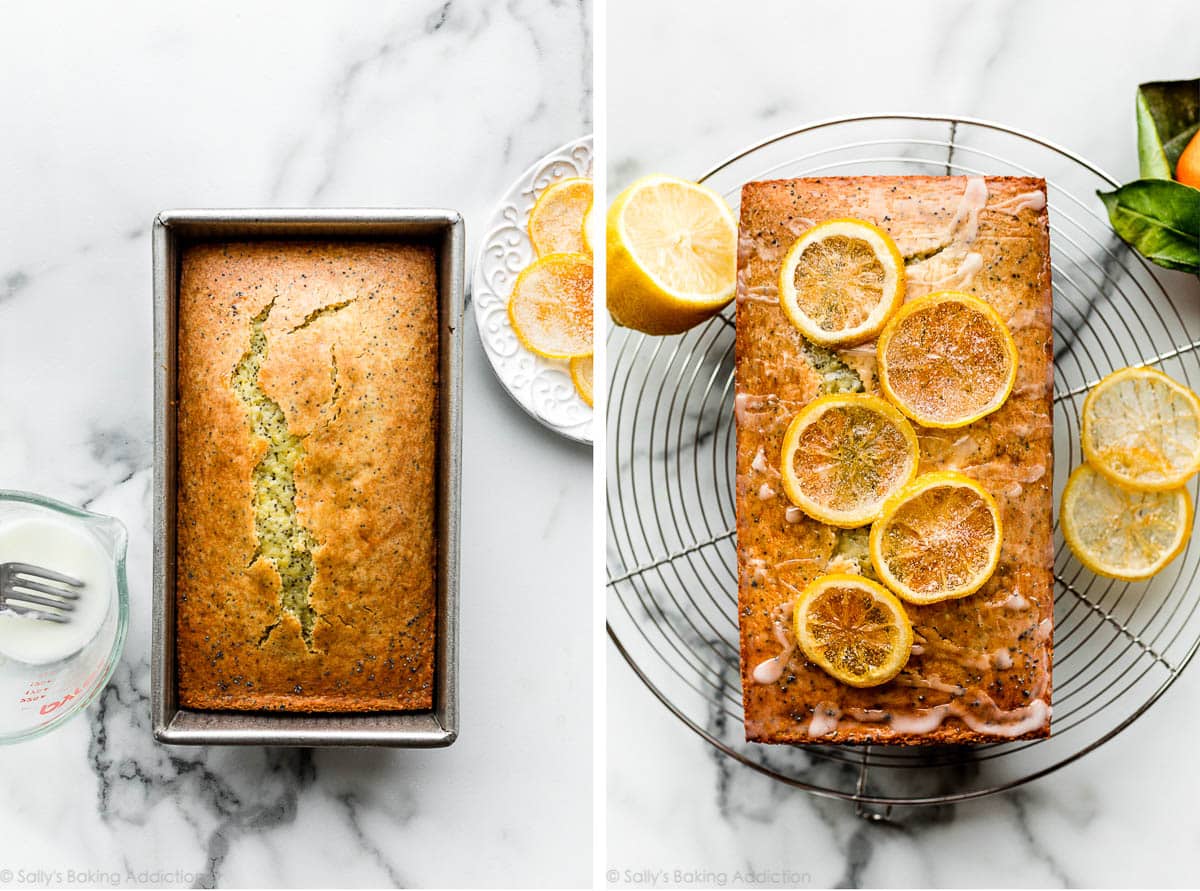 lemon poppy seed bread loaf