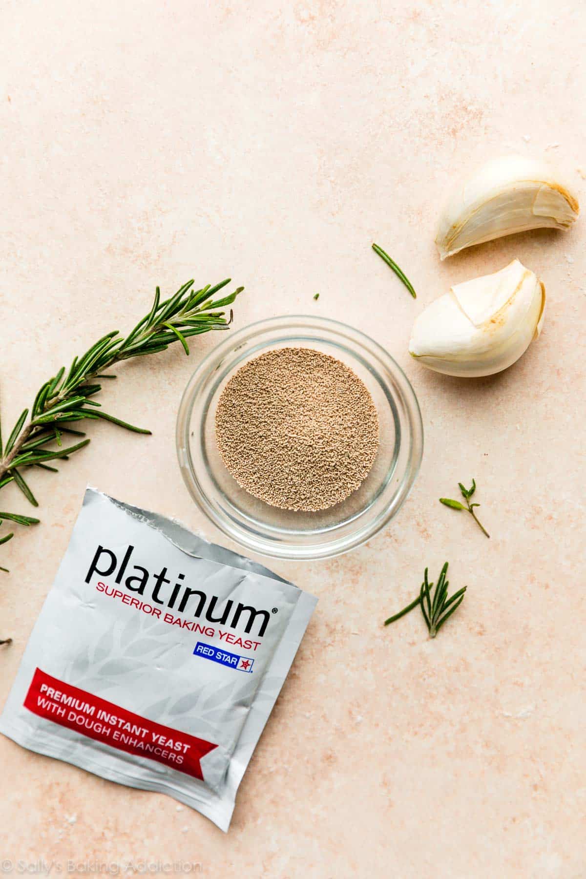 Platinum Yeast by Red Star in bowl with open packet next to it