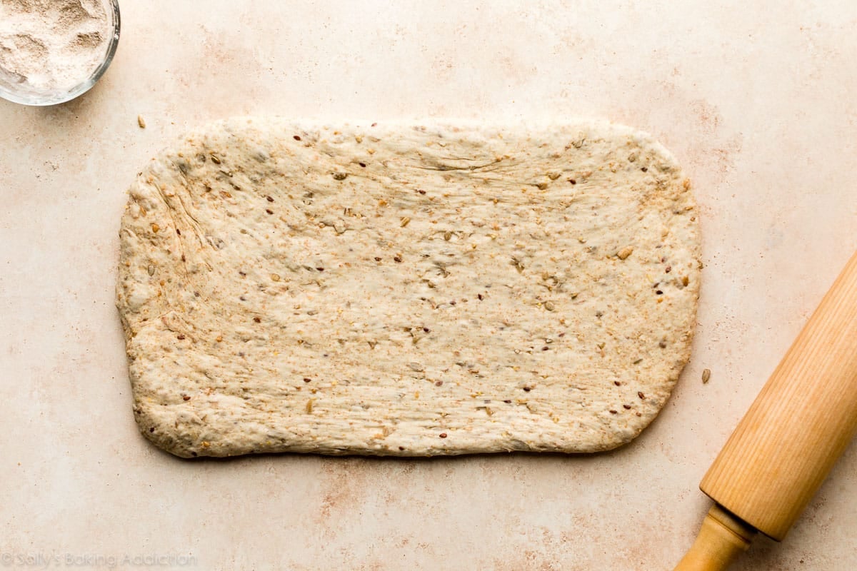 rolled out bread dough