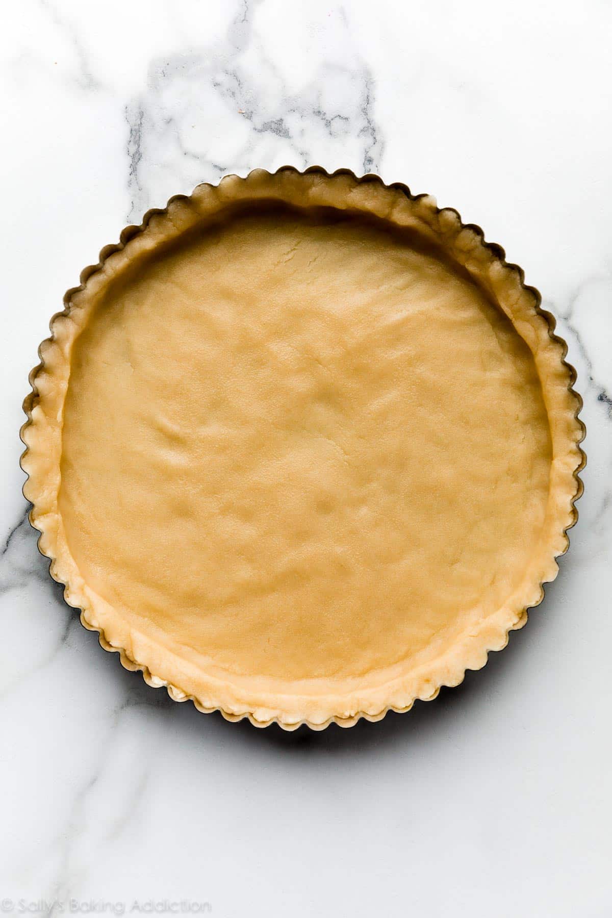 shortbread tart crust in tart pan