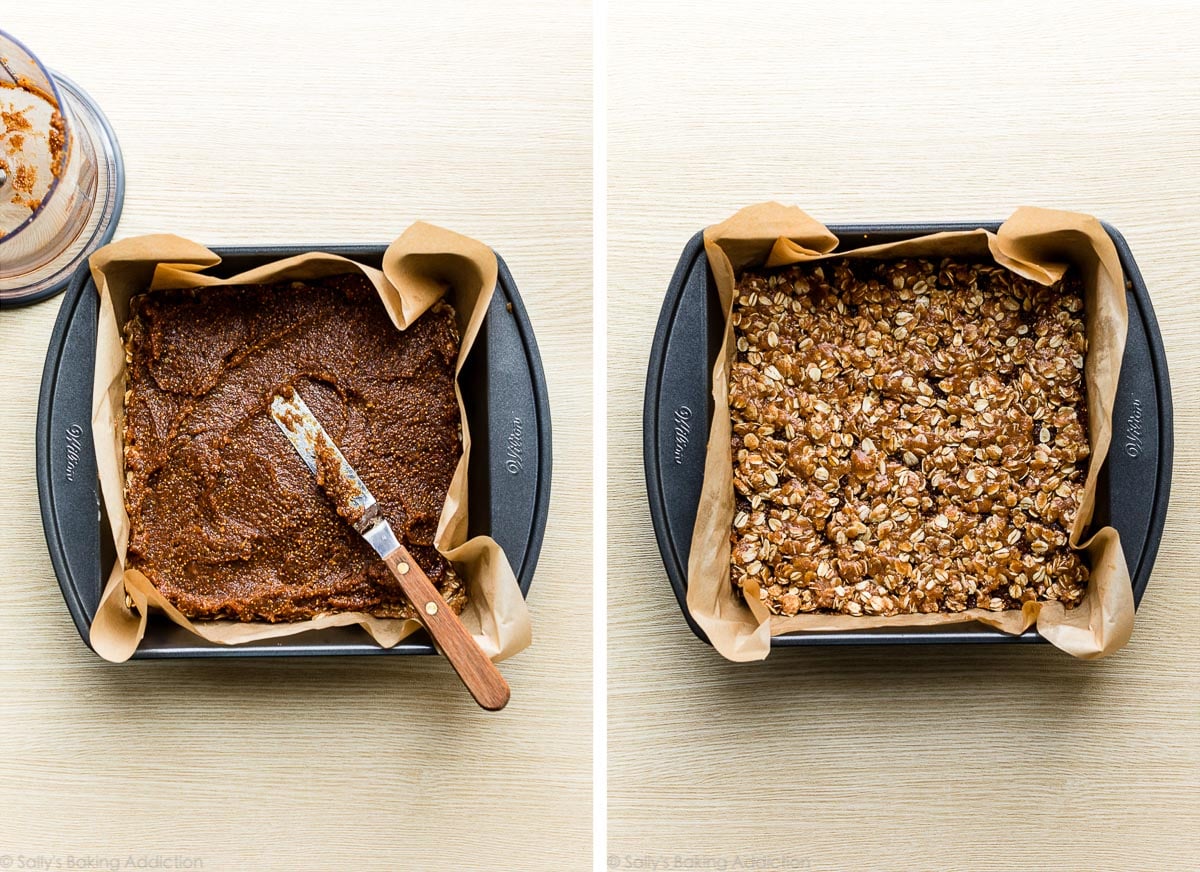 assembling fig bars before baking