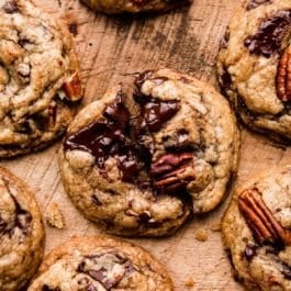 brown butter chocolate and pecan cookies