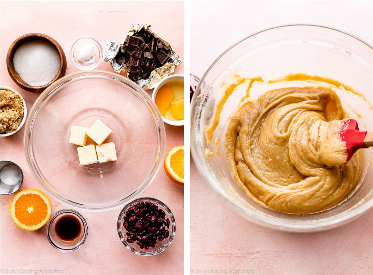 butter, orange, cranberries, vanilla, brown sugar, and other ingredients