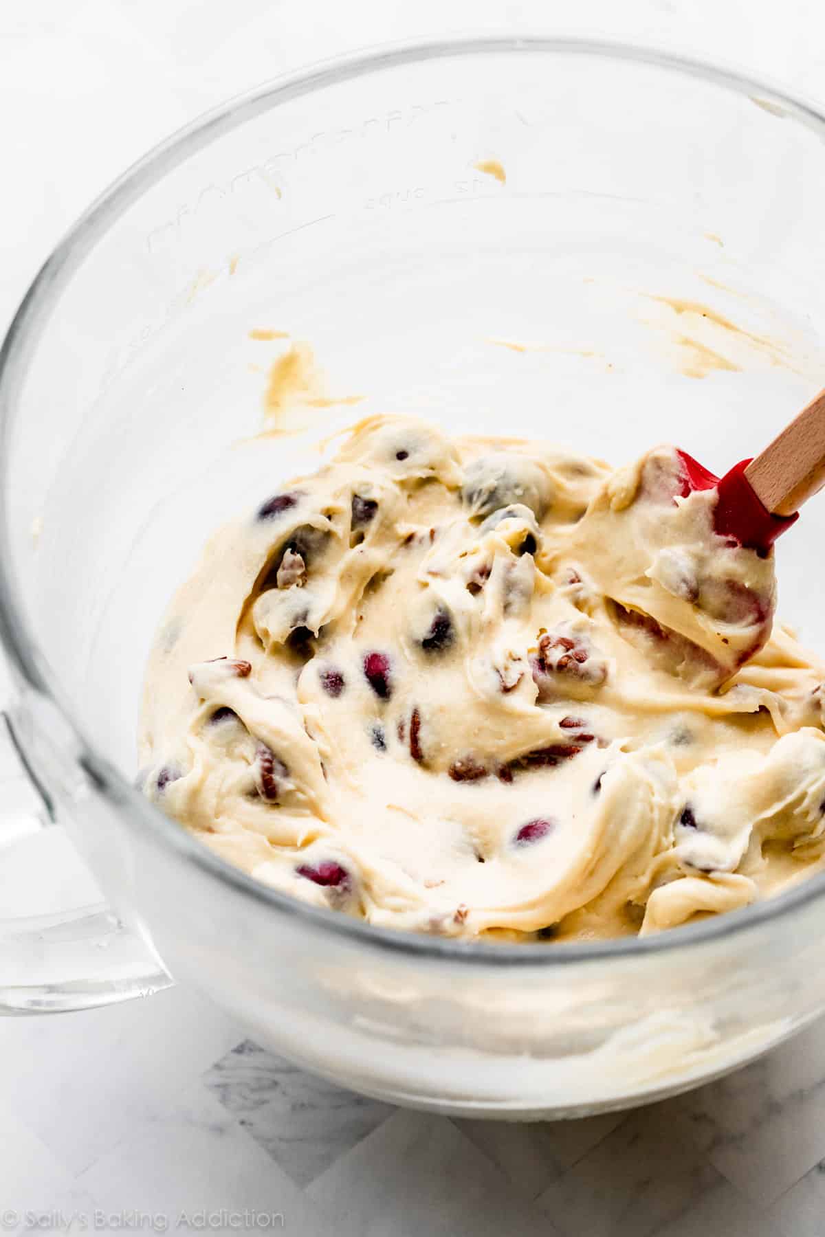 cranberry pecan cake batter