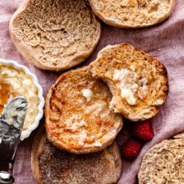 homemade honey wheat english muffins