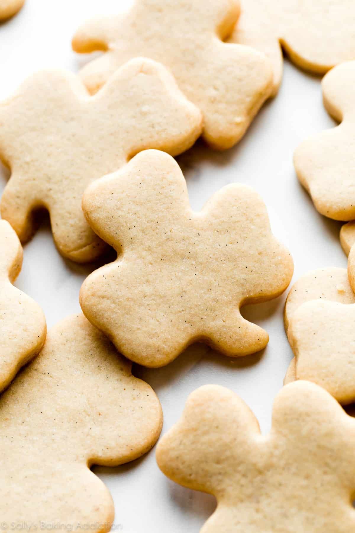 vanilla bean shamrock sugar cookies