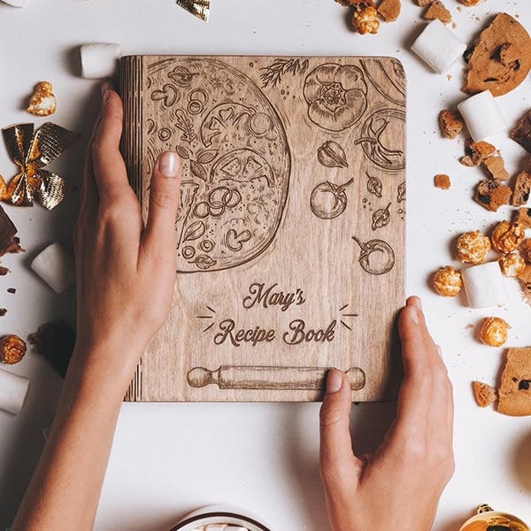 Personalized Wooden Recipe Binder