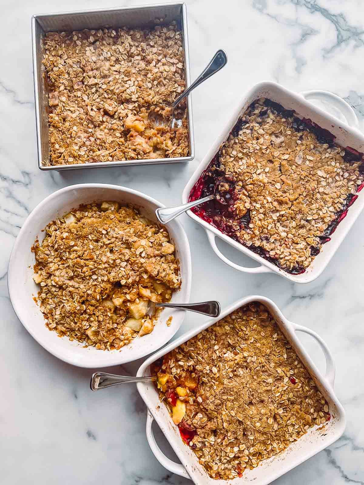 4 oat fruit crisps with various fruit fillings.