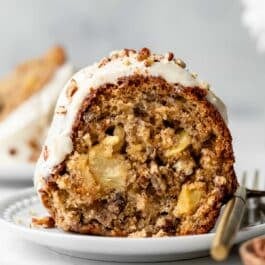 Slice of hummingbird bundt cake.