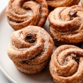 plate of homemade cruffins.