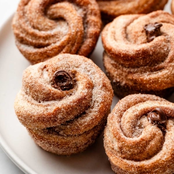 plate of homemade cruffins.