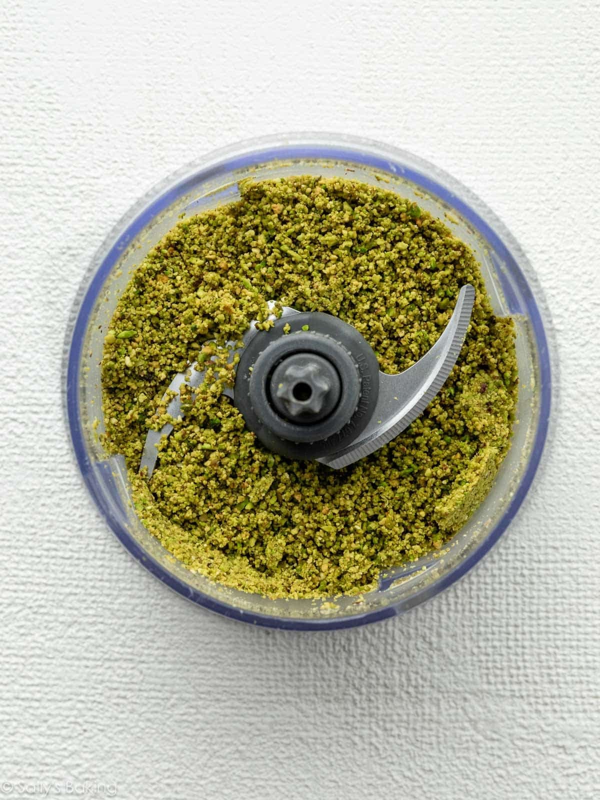 ground pistachios in food processor.