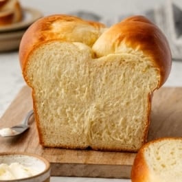 inside of homemade brioche bread.