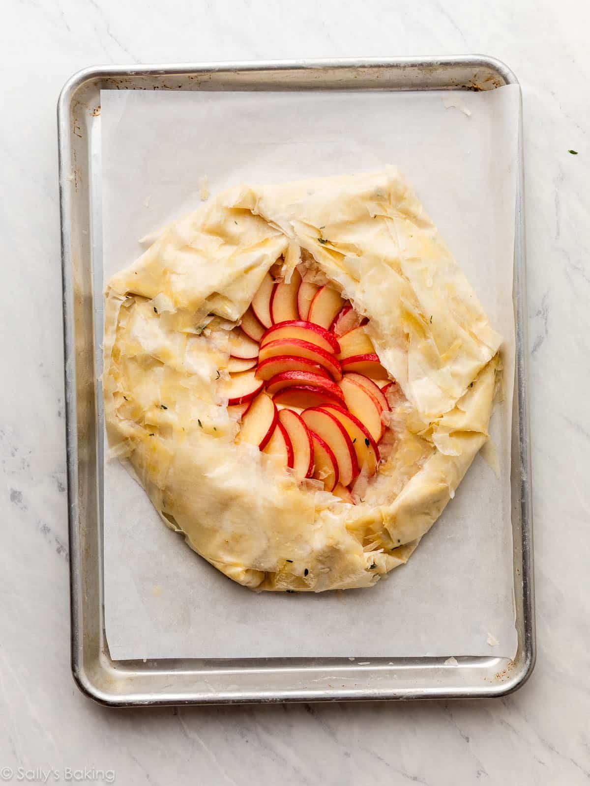 apple galette in phyllo dough.