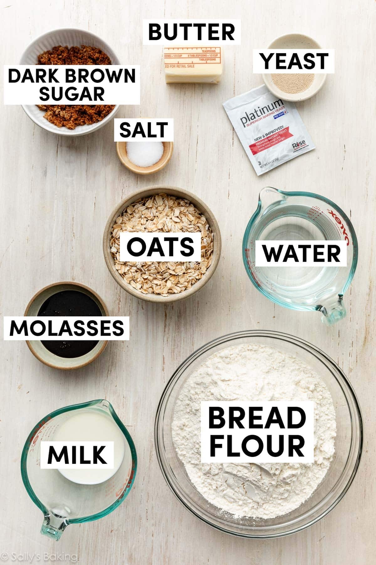 ingredients in bowls.