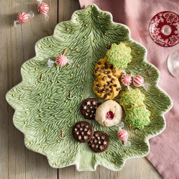fir tree stoneware serving platter.