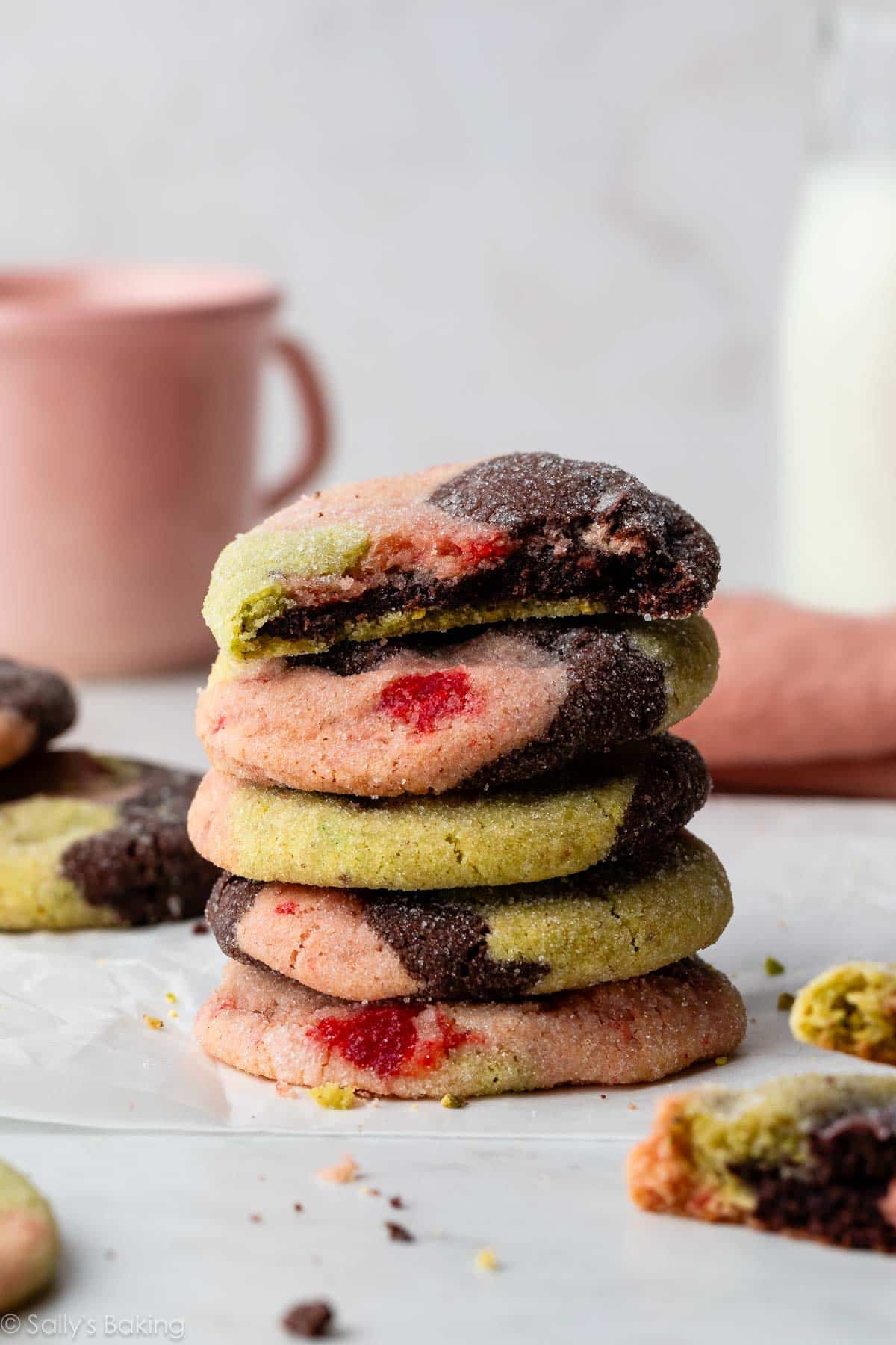 stack of spumoni cookies.