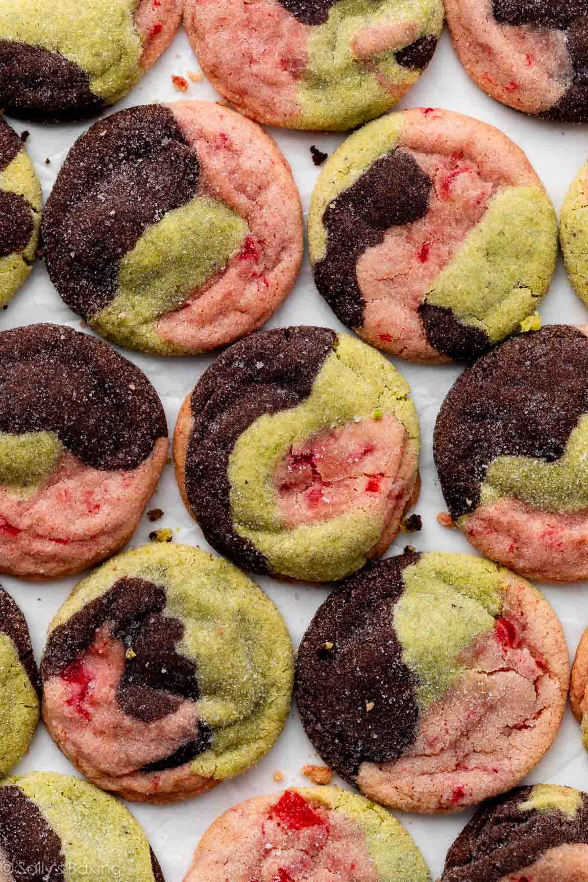 spumoni-flavored marble cookies.