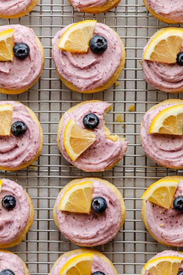 frosted lemon blueberry cookies.